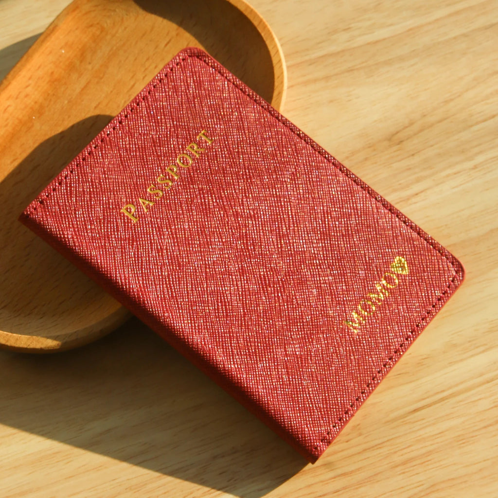 Personalized Passport Holder Customized Hot Stamping Name Passport Customize Letters Cover Passport Holder Travel Wallet
