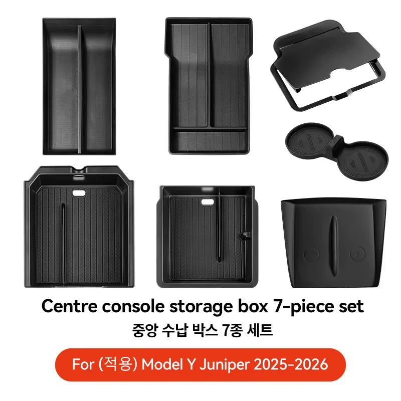 For Tesla Model 3/Y/YL Highland Juniper 2026 Center Armrest Hidden Storage Box Cup Holder Console Organizer Box Accessories
