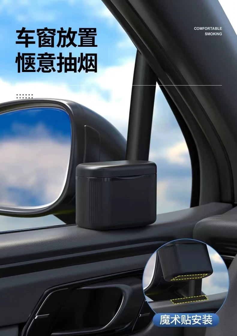 Universal Car Ashtray With Led Lights Auto Cigarette Smokeless Portable Ash Tray With Cover Creative Multi-function Al Alloy
