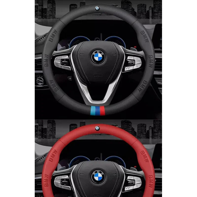 Car 3D Embossing Ventilate Steering Wheel Cover For BMW M Power M3 M4 M5 E36 E39 E46 E60 E90 F10 F15 F20 F25 F30 G30 X1 X3 X5 X7