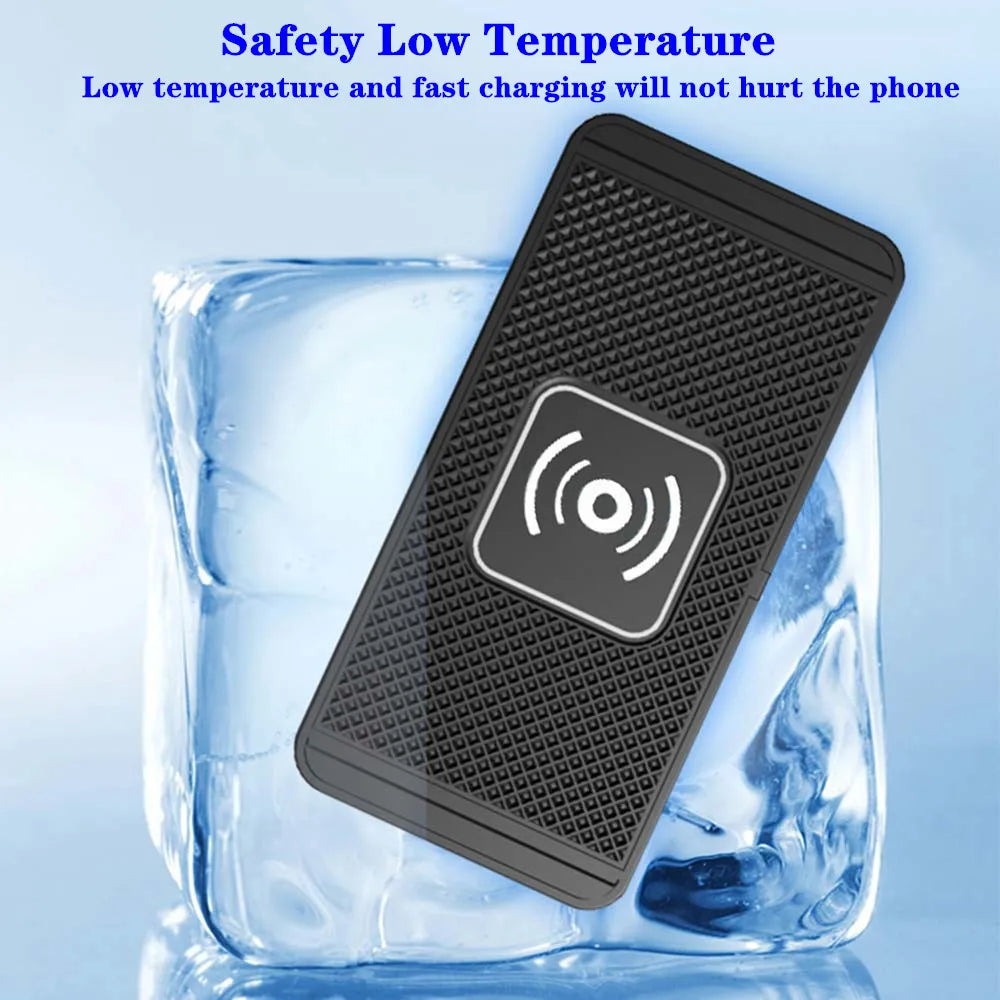 Car Wireless Charger Silicone Non Slip Pad for iPhone 15 14 13 12 Samsung Car Wireless Phone Chargers Fast Charging Station