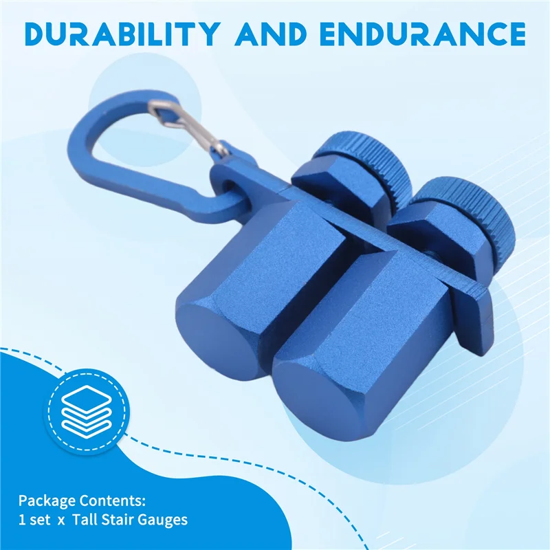 VEHO-For Speed Square Jig With Tall Stair Gauges, For Framing Square Stops Includes Holder And Hook