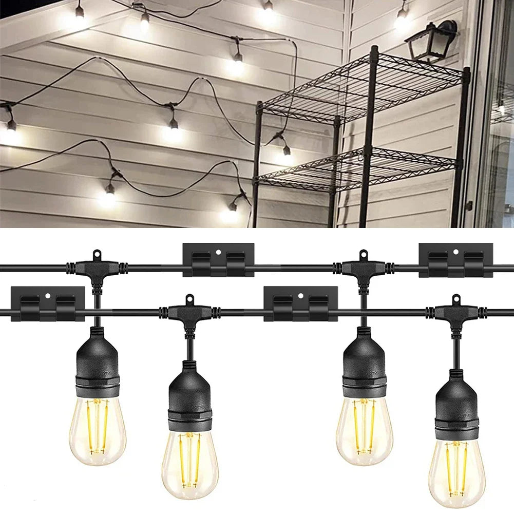 10Pcs Self Adhesive Cable Organizer Hook Light String Clip Heavy Duty Cable Clip Outdoor Waterproof Light Strip Rope Wire Fixer