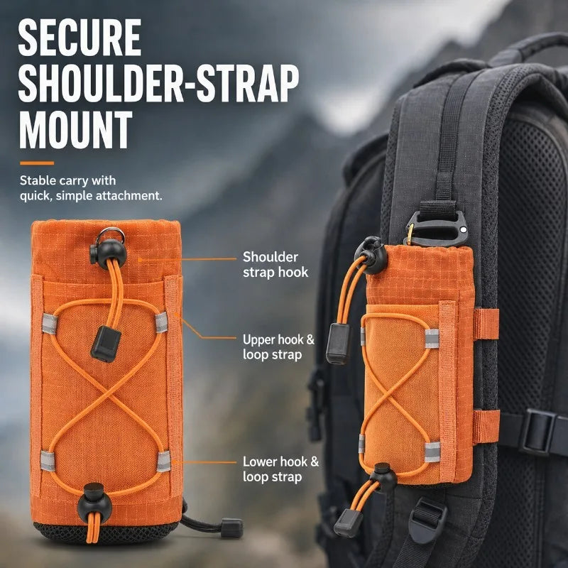 Outdoor Sports Backpack Shoulder Strap Hanging Bag Mobile Phone Water Bottle Storage Bag Camping Hiking Accessories Storage Bag