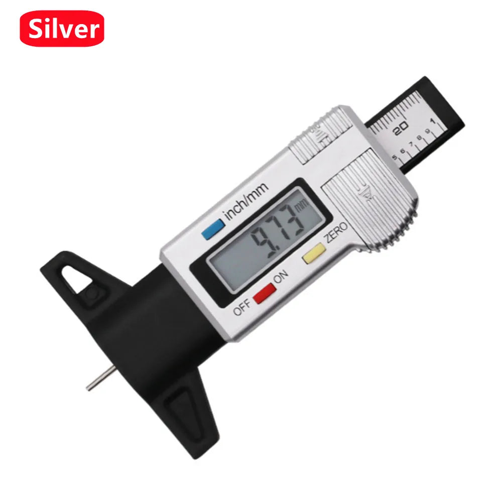Digital Depth Gauge Caliper Tread Depth Gauge LCD Tire Tread Gauge For Car Tire 0-25mm Measurer Tool Caliper Repair Depth Tools