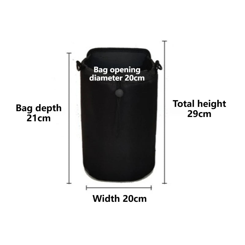 Universal Car Water Bottle & Thermos Holder For Center Console Side Mount with Storage Pocket Adjustable Strap Interior Organize