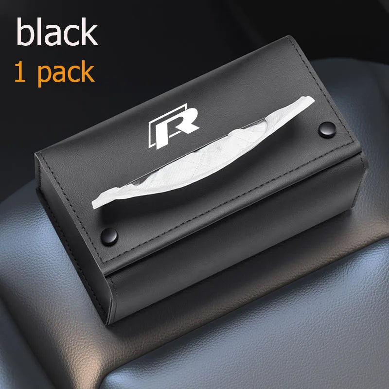 Car armrest box magnetic tissue box seat back napkin box for Volkswagen R Rline Golf Tiguan Polo CC Passat B7 R36 Scirocco T5