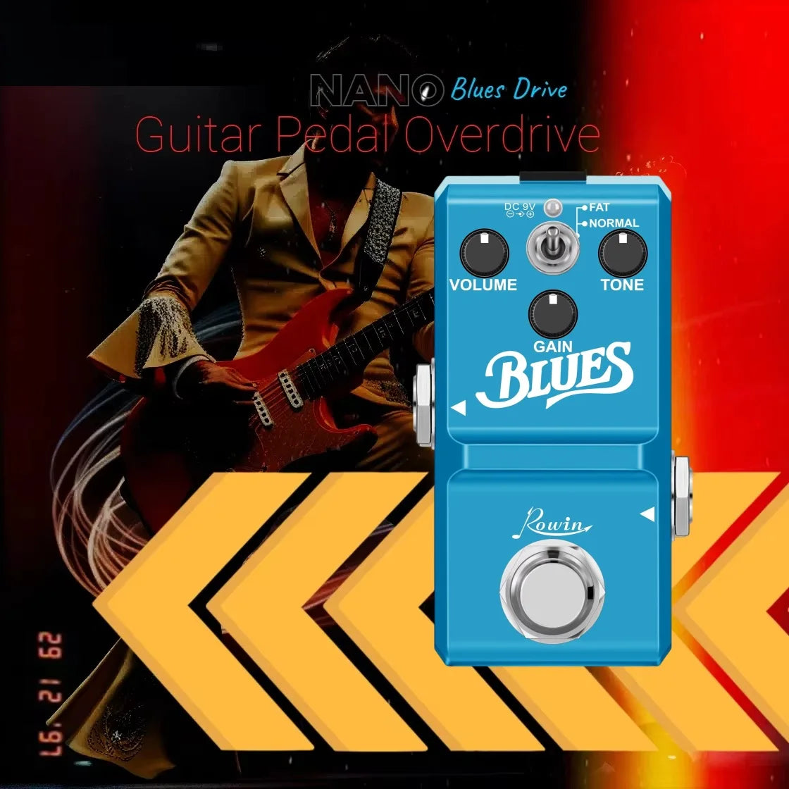 Rowin NANO Electric Guitar Pedals Overdrive Classic Blues Drive Bass Pedal Blues Breaker Effect Legendary Blues Tube Tone BD-2