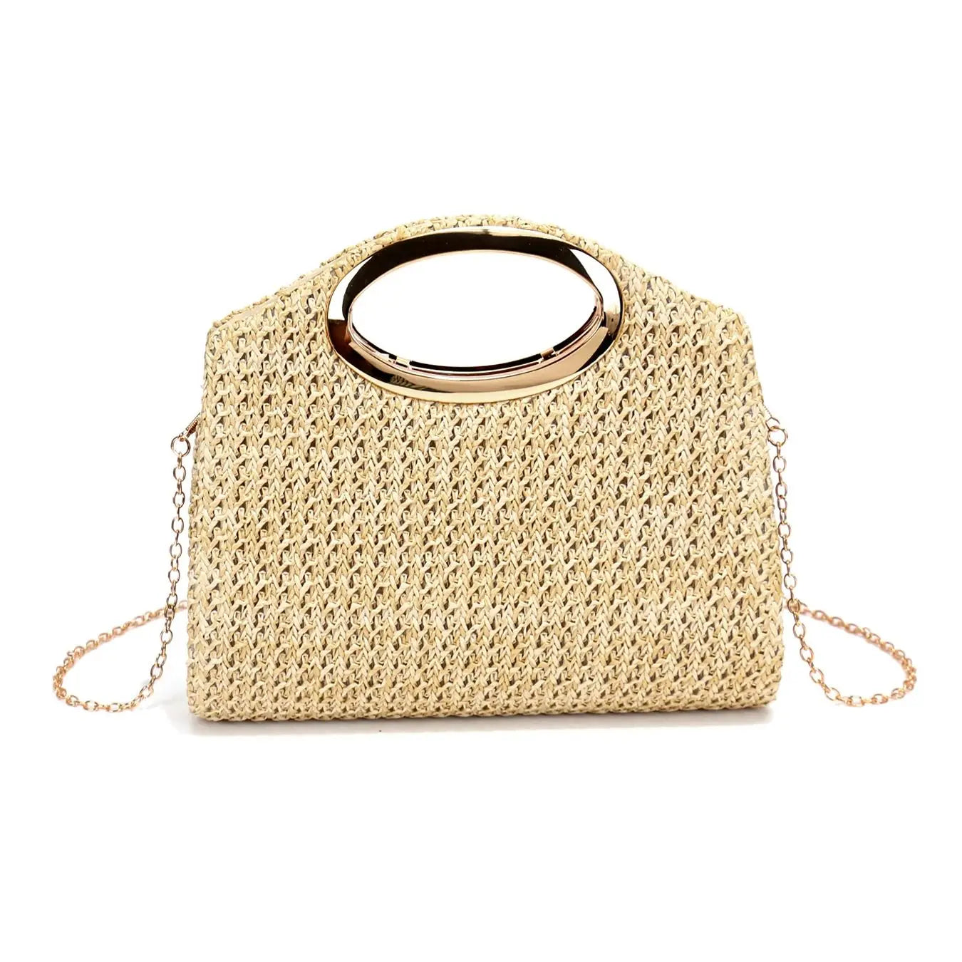 Ladies Straw Handbag Evening Bags Pearl  Flip Cover Cosmetic Bag Beach Holiday Essential Handheld Envelope Clutch Handbag