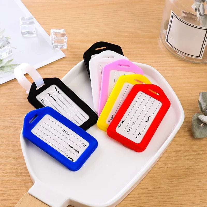 5PCS Luggage Tag Boarding Shipping Plastic Baggage Tags Travel Accessory Women Men Suitcase ID Address Name Holder Bag Label