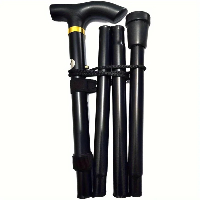 Lightweight & Adjustable Trekking Pole - Foldable Walking Stick/Cane With Rubber Handle for Men & Women