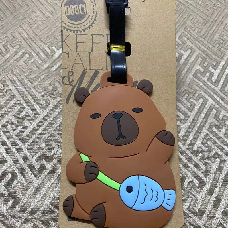 Travel Accessories Luggage Tag Cartoon Capybara PVC Suitcase ID Addres Holder Baggage Boarding Tags Portable Label