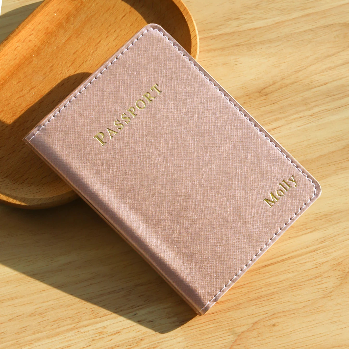 Personalized Passport Holder Customized Hot Stamping Name Passport Customize Letters Cover Passport Holder Travel Wallet