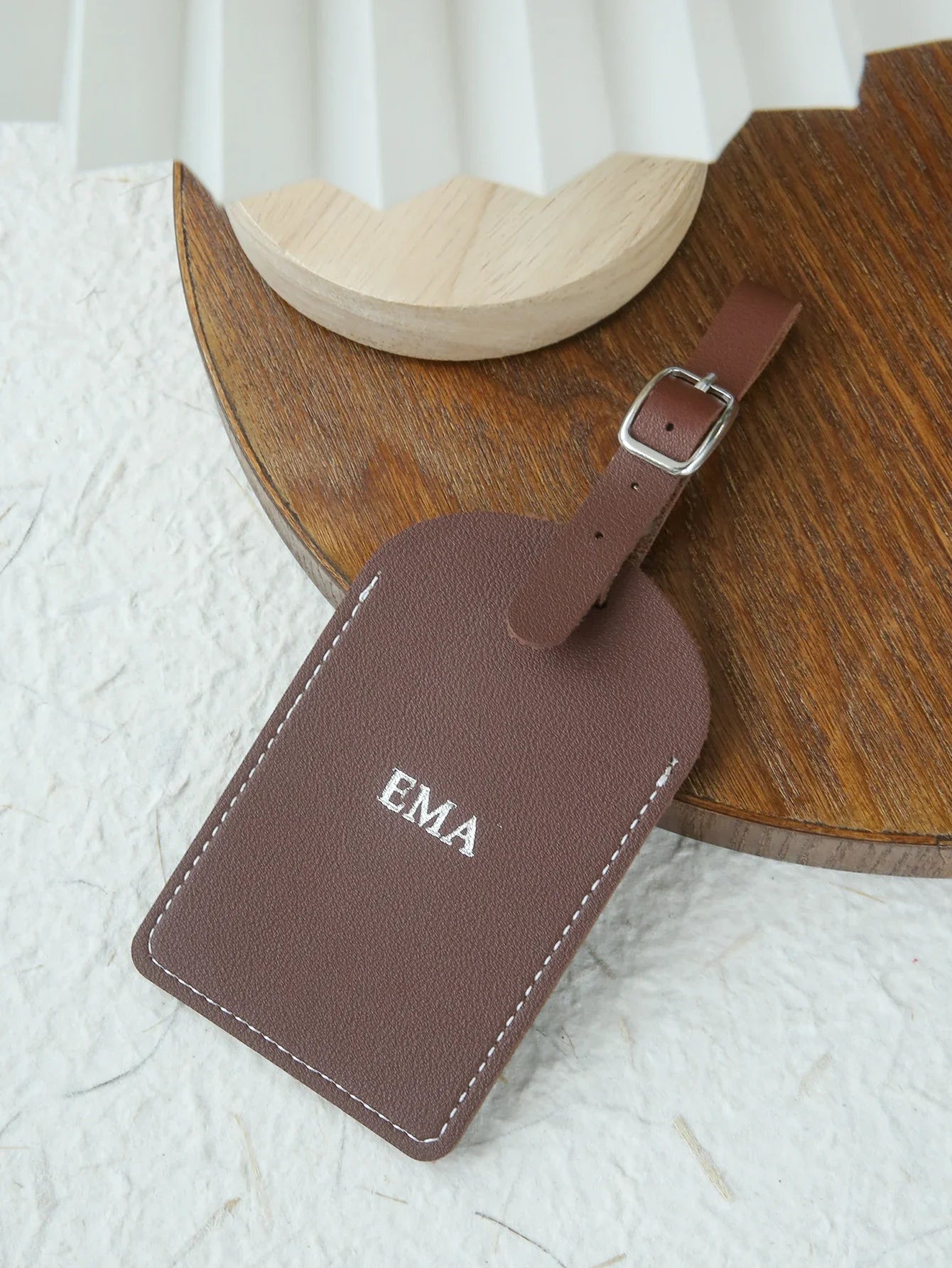 1PC Custom Name Luggage Tag Customized Name Vegan Leather Luggage Tags with Privacy Name Card Personalized Travel Bag Tag