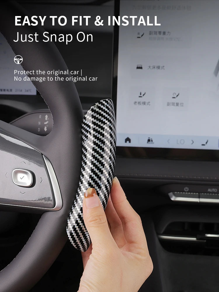 Car carbon fiber pattern steering wheel cover four-season universal non-slip ultra-thin wear-resistant card handle cover
