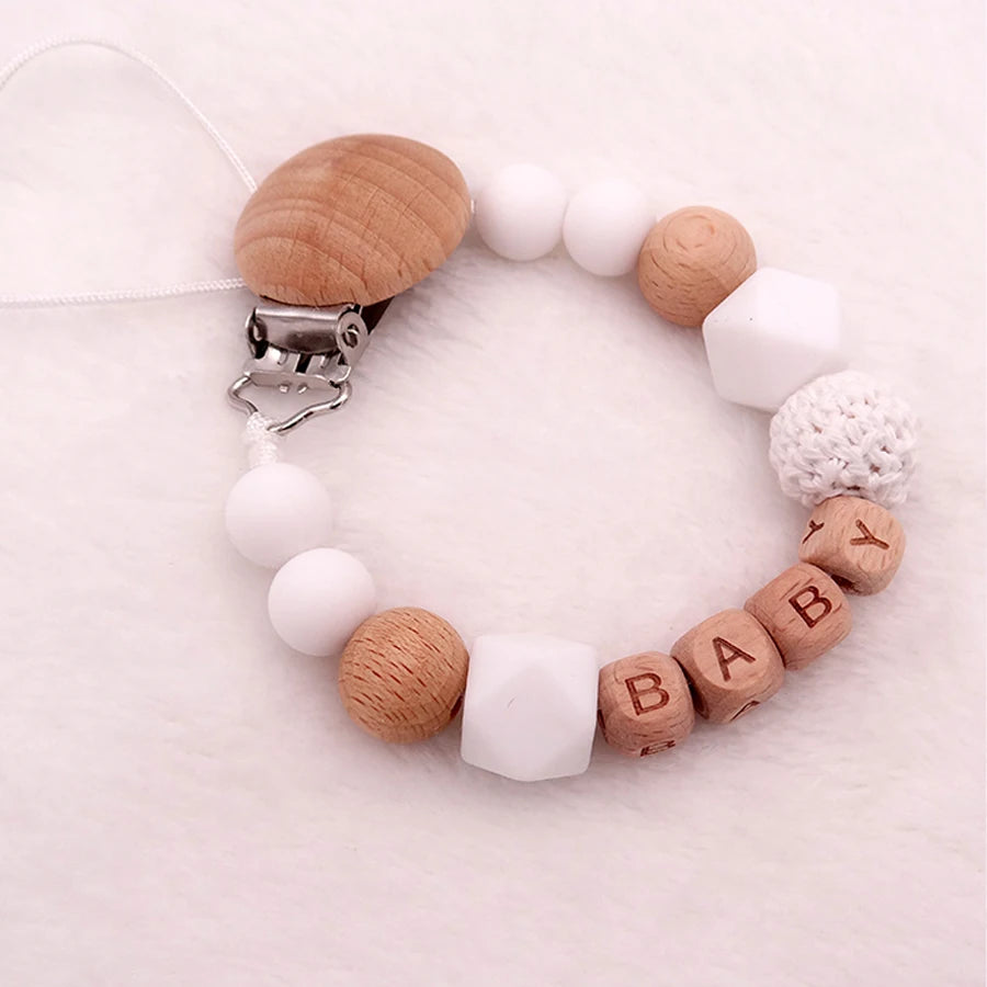 New Baby Pacifier Clips Personalized Name Teethers Toys Dummy Nipples Holder Clip Chain Babies Accessories Newborn Gifts Custom