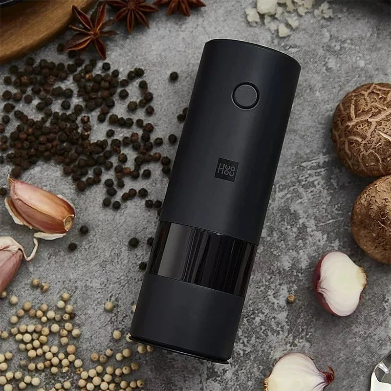 XIAOMIYOUPIN Huohou Electric Grinder Automatic Mill Pepper And Salt  LED Light 5 Modes Peper Spice Grain Pulverizer For Cooking
