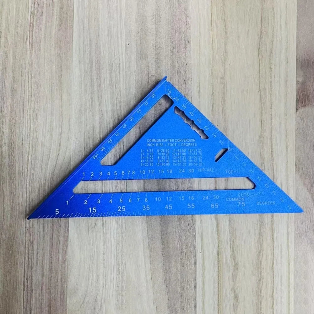 New 7Inch Triangle Ruler Measurement Tool Aluminium Alloy Carpenter Tools Inch Metric Angle Ruler Speed Square Woodworking Tools