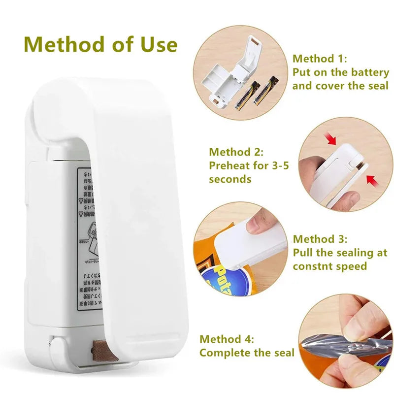 Mini Heat Bag Sealing Machine Package Sealer Bags Thermal Plastic Food Bag Closure Storage Sealer Packing Kitchen Accessories
