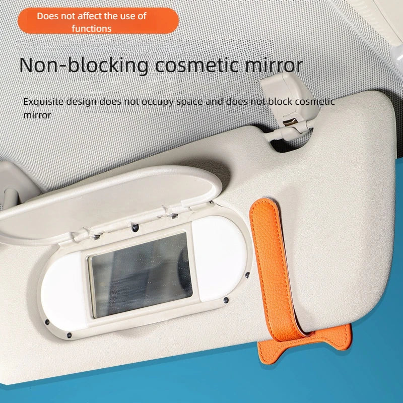 Magnetic Car Sunglasses Holder Sun Visor Glasses Clip PU Eyeglasses Hanger Portable Ticket Card Clip Auto Accessories