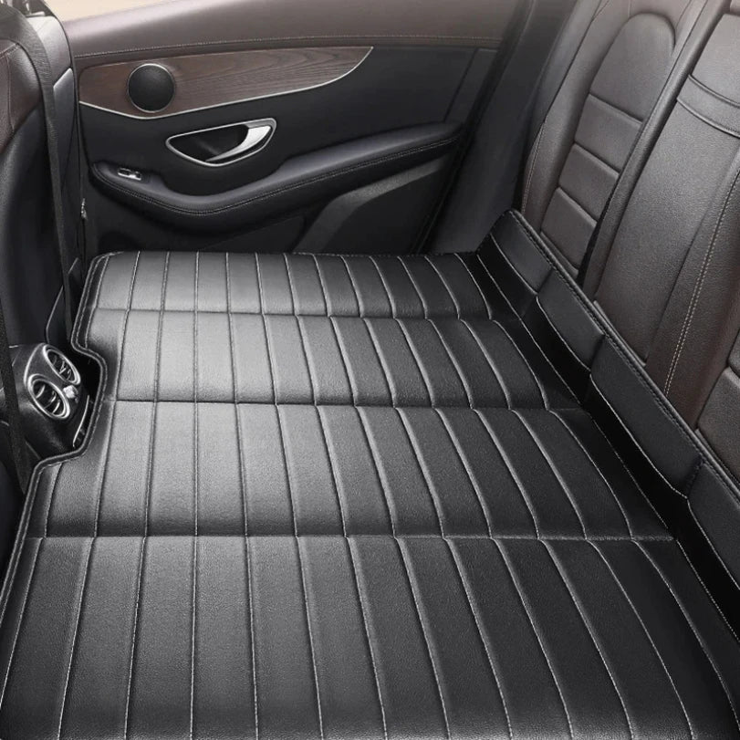 Car Travel Bed for Rear Seat Foldable Sleeping Pad for Car Traveling Wear-Resistant PU Travel Mattress for Suv Sedan