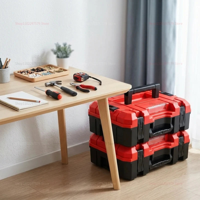 Single-Piece Industrial-Grade Stackable Tool Box Pressure-Resistant Anti-Fall Durable Hardware Tool Storage Box, Home Repair Box