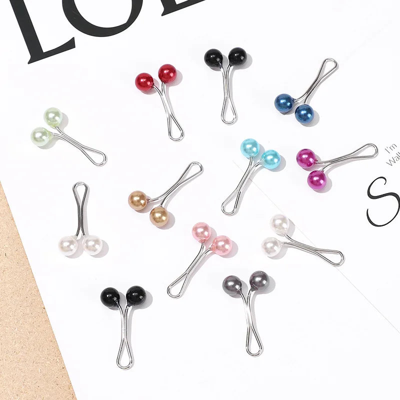 2-48PCS Anti Slip Brooch Headscarf Shawl Scarf Lady Muslim Fixed Pins Scarf Hijab Clips Pearl Brooch for Women Scarf Accessories
