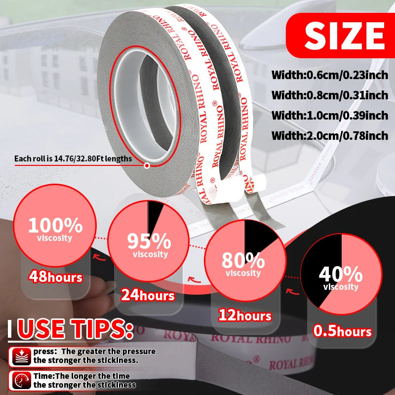 Extra Strong Korean Glue Double Sided Tape Car Special No Residue High Viscosity Heavy Duty Mounting Fixing Sticky Adhesive