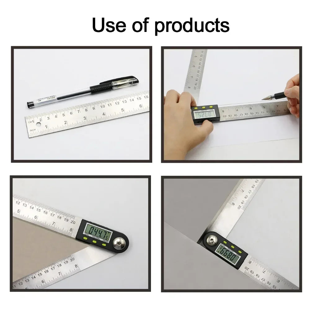 SHANHR 200mm/300 mm Digital Meter Angle Inclinometer Angle Digital Ruler Electron Goniometer Protractor Angle Finder