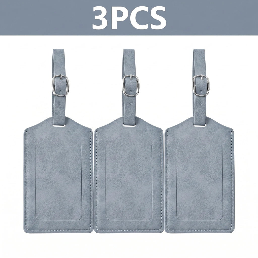 3/5/8PCS Privacy PU Leather Luggage Tag Adjustable Metal Buckle Waterproof Anti-lost Suitcase ID for Backpack Golf Carry Bag