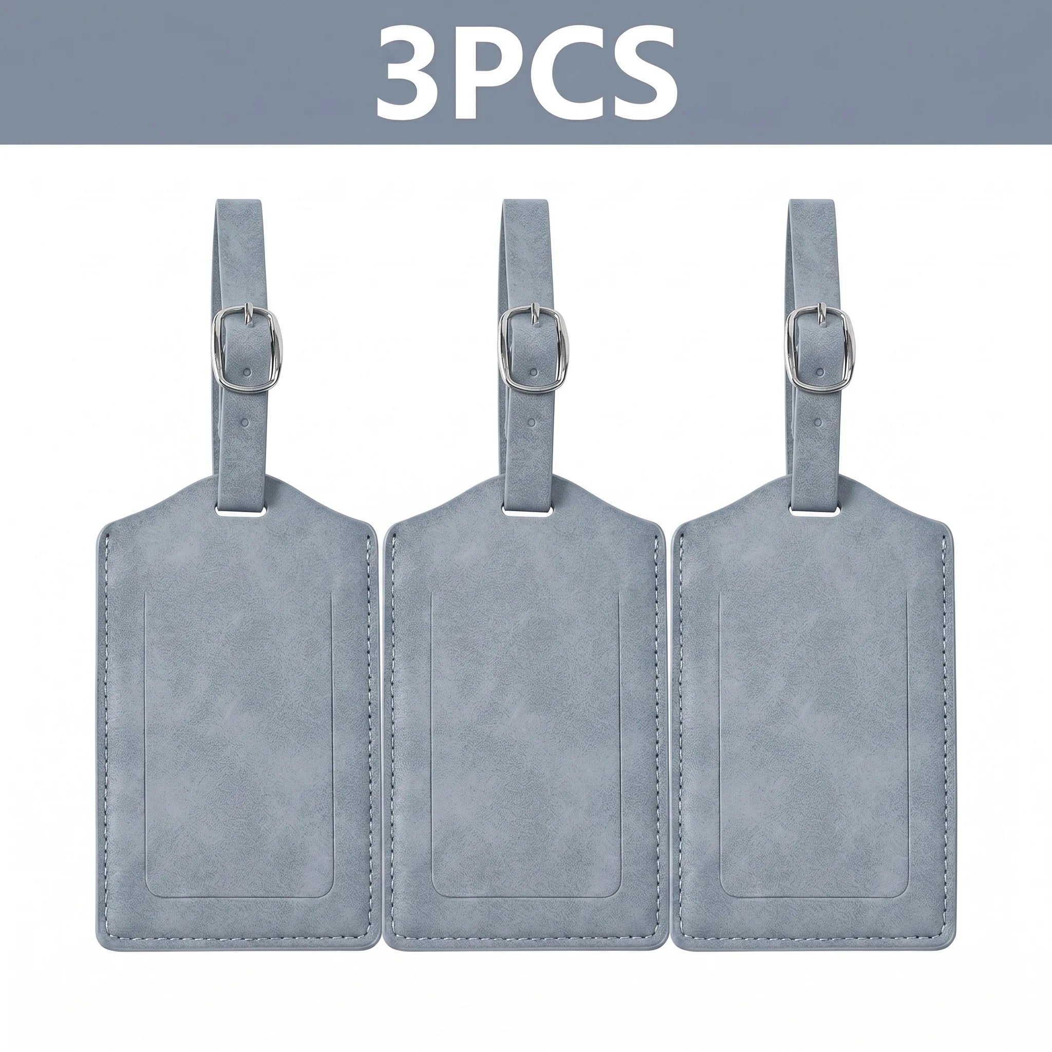 3/5/8PCS Privacy PU Leather Luggage Tag Adjustable Metal Buckle Waterproof Anti-lost Suitcase ID for Backpack Golf Carry Bag