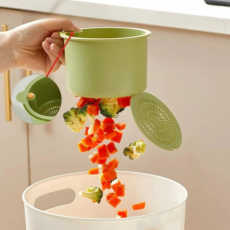 Kitchen Sink Strainer Basket with Faucet Hanging Waste Catcher And Draining Filter Press for Easy Dumping
