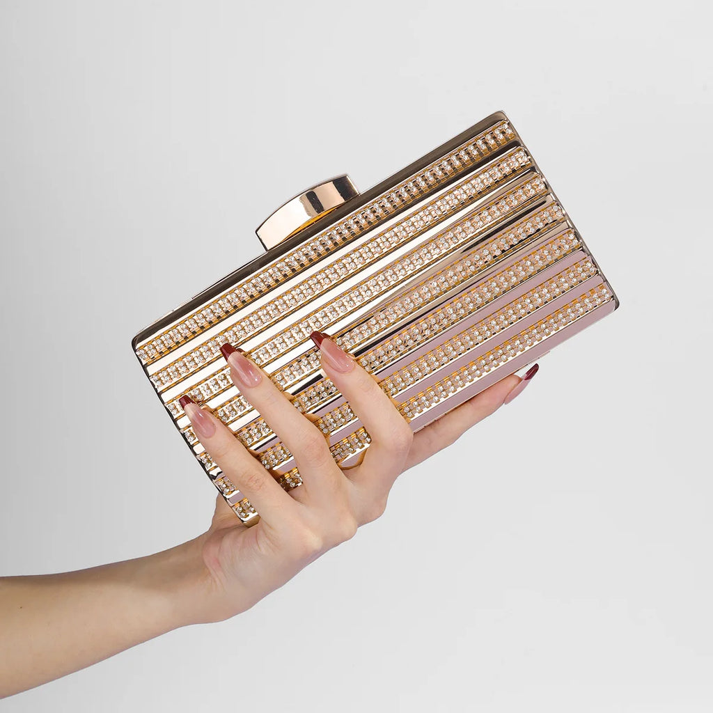 New rhinestone shiny clutch bag single shoulder diagonal span chain dinner dress bridal bag celebrity versatile women's bag