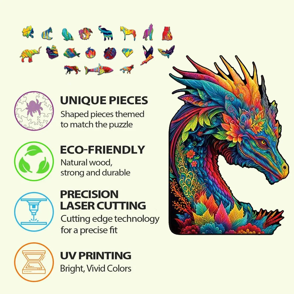 Unique Brain Training Animal Shape 3D Tiger Animal Jigsaw Puzzle Educational Wooden Toy Gift for Adults Kids Interactive Games