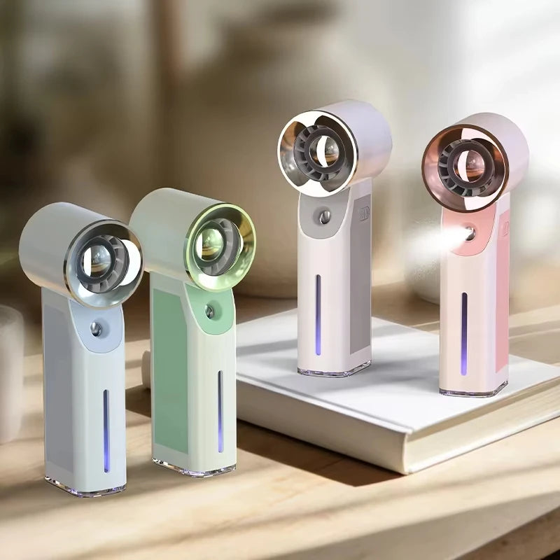 4000mAh USB Rechargeable Misting Handheld Turbo Fan Ice Compress Cooling Spray 샤오미 선풍기 Portable Travel Gadget for Xiaomi