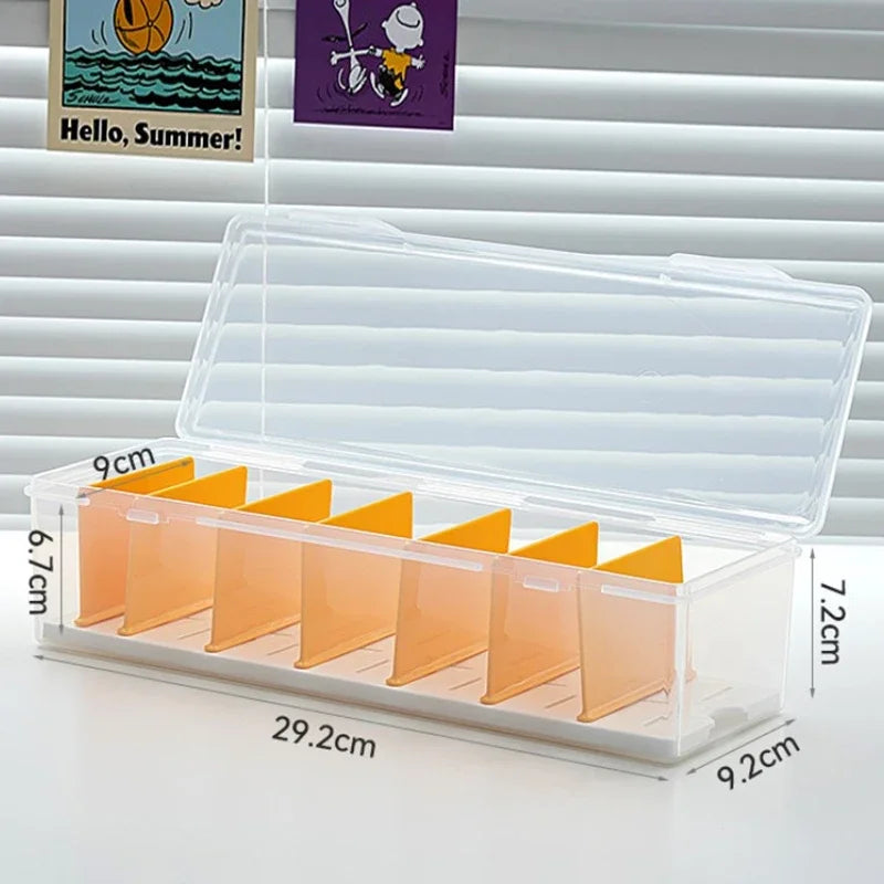 Adjustable Divider Clear Plastic Card Organizer Box Compartmentalized Storage Case Holds 550+ Trading Game Cards For PTCG MTG Co