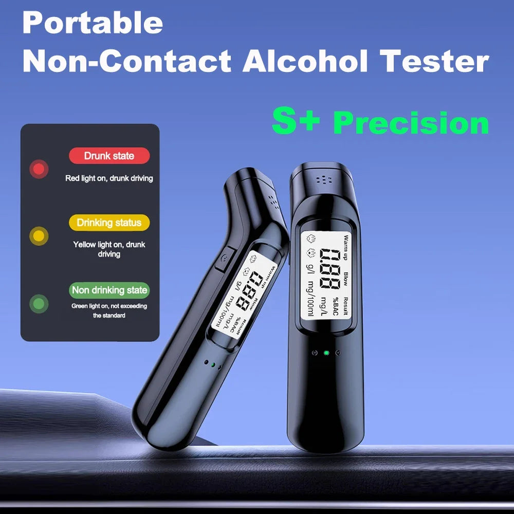 For Personal Use Portable Non-Contact Alcohol Tester with LED Digital Display Alcoholmeter Accuracy Breathalyzer Diagnostic Tool