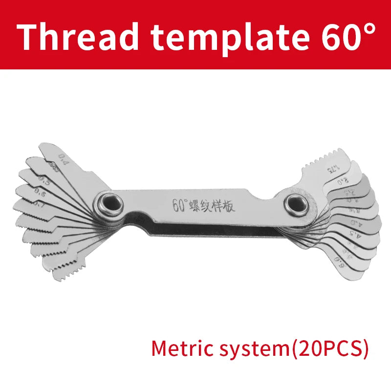 55/60 Degree Imperial Metric Thread Plug Gauge Thread Gear Tooth Gauge Measuring Centre 20PCS