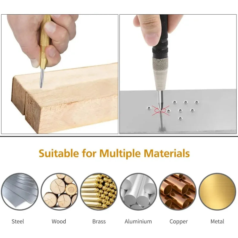 Automatic Center Punch Automatic Metal Punch Tool Woodworking Tools Loaded Marker Wood Chisel Joinery Carpenter Tool