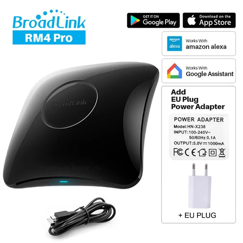 2025 BroadLink RM4 Pro Universal Remote Control RF Controller IR Switch Smart Home Works Alexa Google Assistant