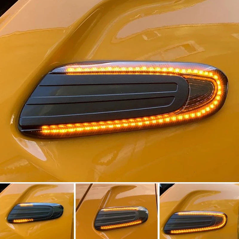 iJDM Dual-Color White/Amber Sequential Blink Fender Side Marker Light for MINI Cooper F55 F56 F57 Turn Signals/DRL/Parking Light