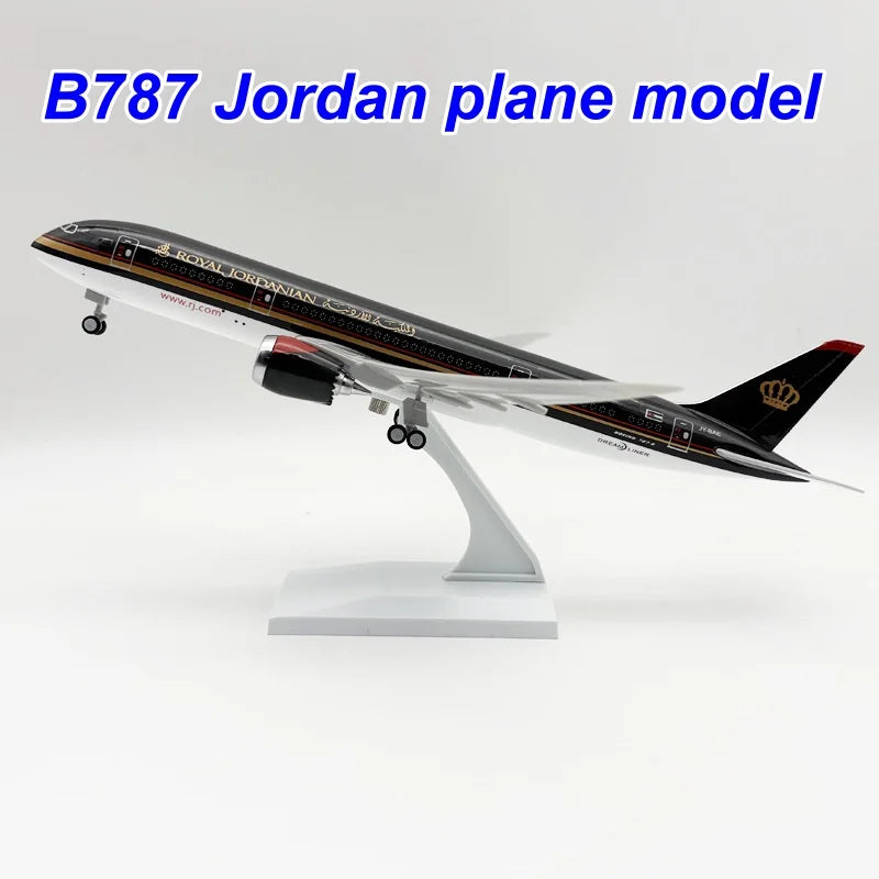 Air B787 Royal Jordanian Model 30cm Plane Simulation Resin Airplane With Aircraft Landing Gear Children toy Gifts