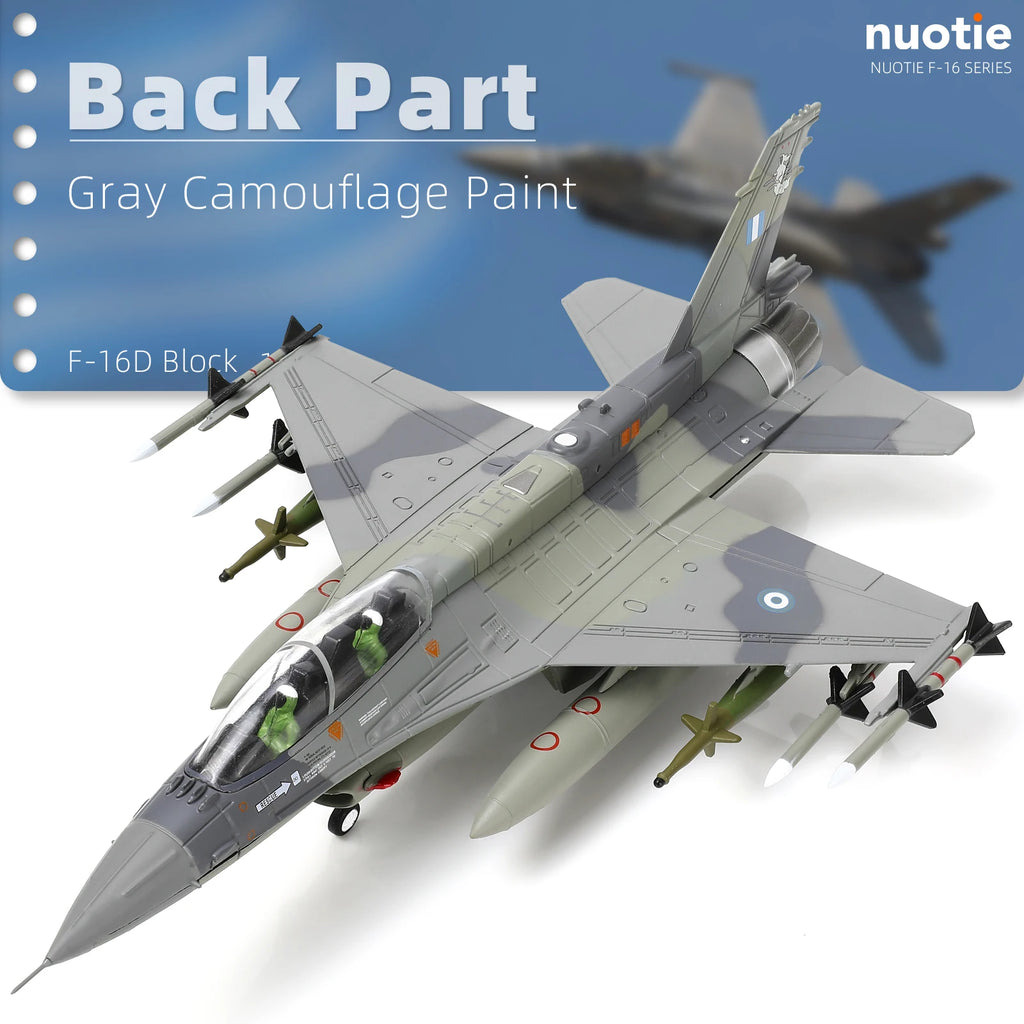 NUOTIE 1/72 F-16D Fighting Falcon US Air Force Diecast Metal w/Display & Kit Fighter Jet Model for Collectors