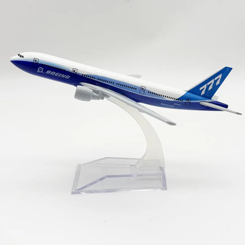 16cm Souvenir Toy Planes B777 Prototype Aviation Replica Metal Diecast Airplane Model With Stand 1/400 Scale Planes Kids Gift