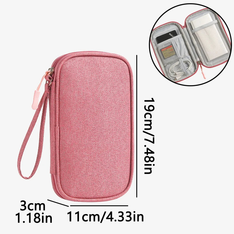 1 New Data Cable storage Bag Travel Storage Bag Portable Waterproof Double-layer Storage Bag Wire Storage Box
