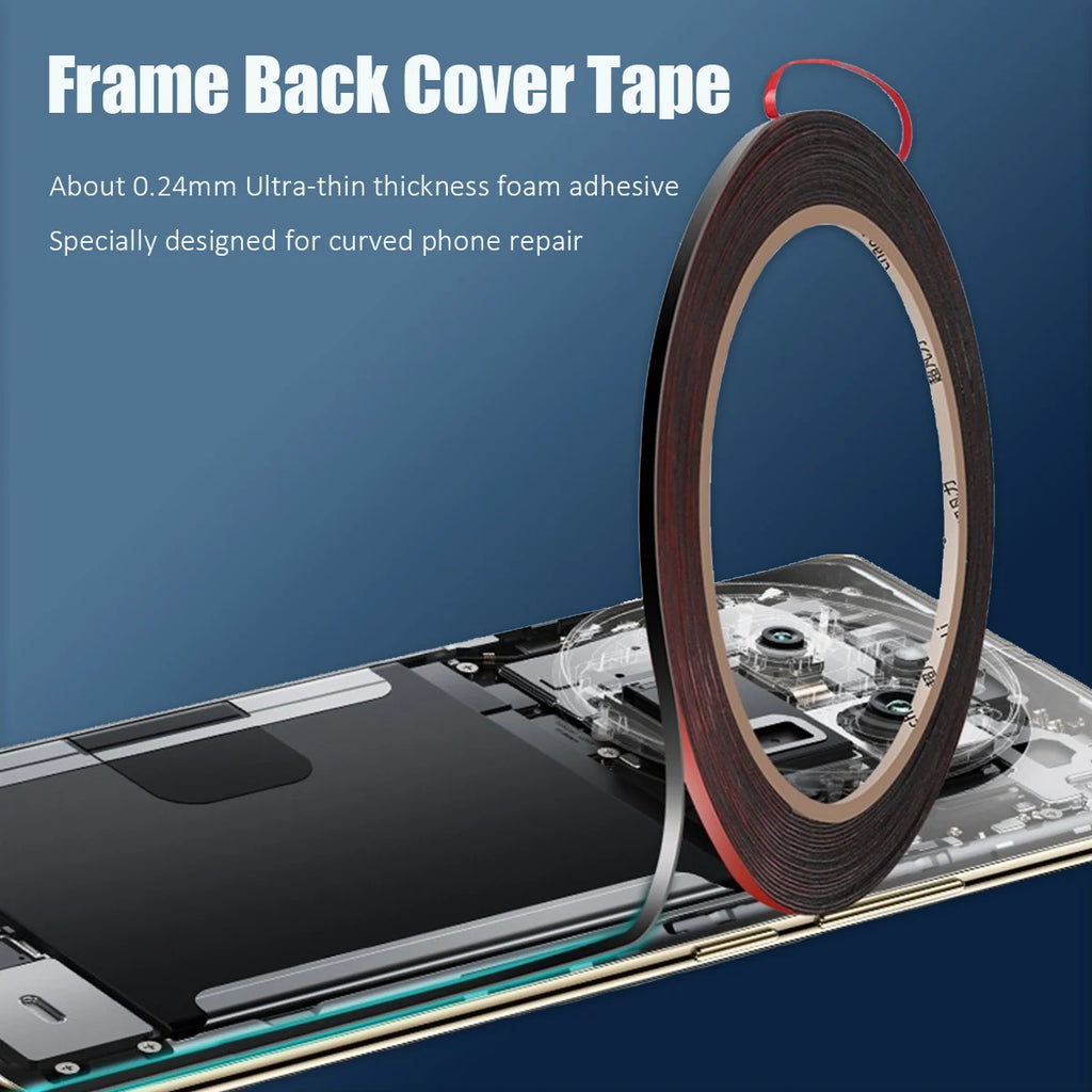 2mm Curved Phone Display Screen Frame Adhesive Tape for Samsung Huawei Xiaomi Strong Double-Sided Foam Tape Back Housing Repair