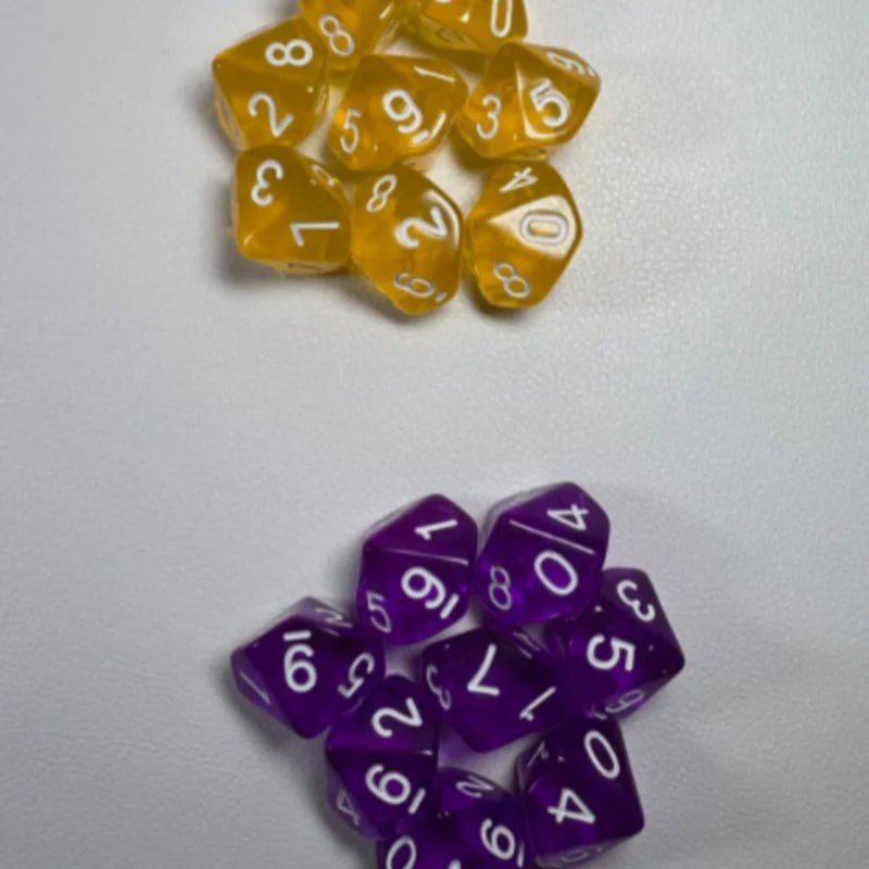 7 Pieces/set of 10-sided Number Dice 1-10 Fun and Educational Board Game Multi-color Set