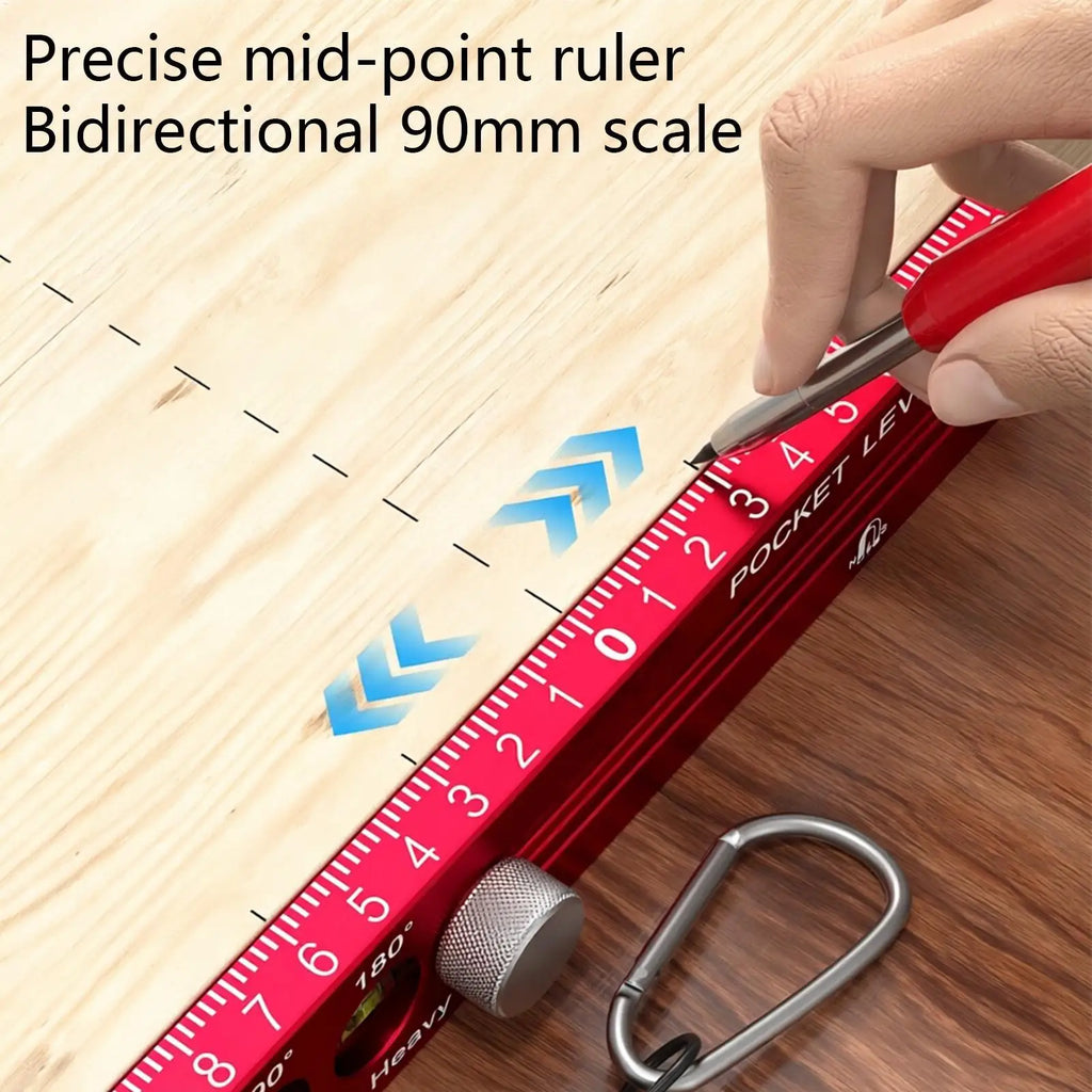 Magnetic Woodworking Ruler Aluminum Alloy Level Marking Gauge Metric Imperial Measuring Tool for Carpenter Cutting Scribing