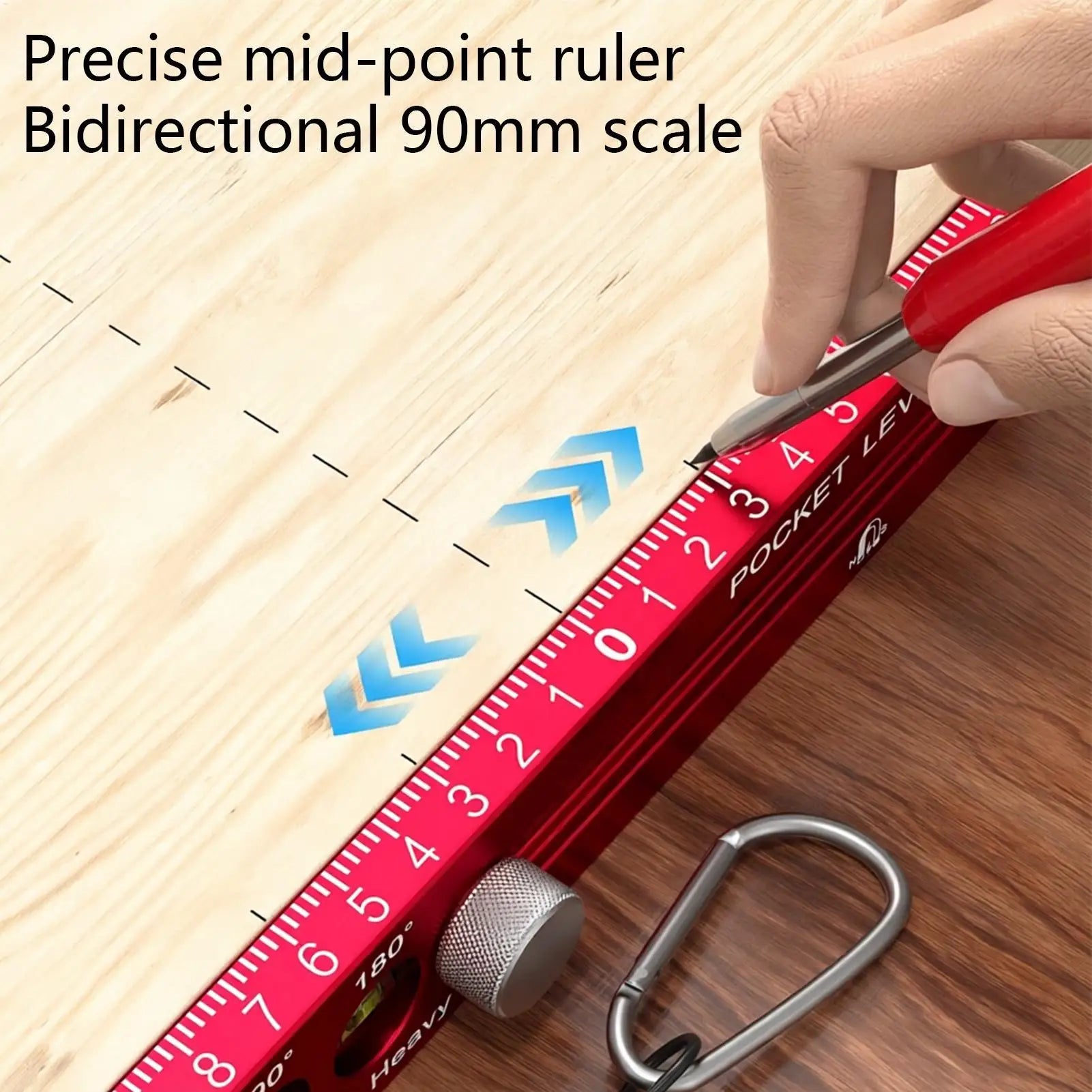 Magnetic Woodworking Ruler Aluminum Alloy Level Marking Gauge Metric Imperial Measuring Tool for Carpenter Cutting Scribing