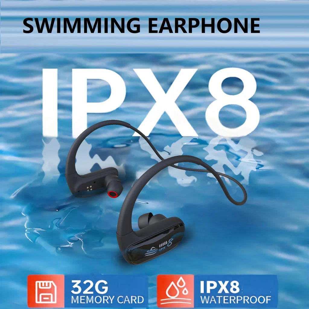 Swimming Earphone 16/32GB MP3 Music Player Bluetooth Headphones IPX8 Waterproof Underwater HD Sound Professional Sports earbuds